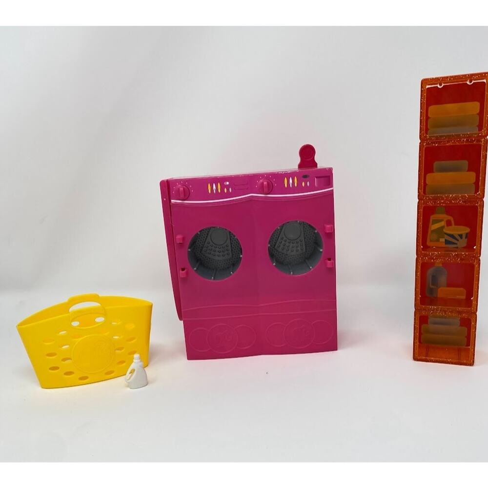 Barbie Spin to Clean Laundry Room Mattel 2011 Washer Dryer Basket Shelves Soap